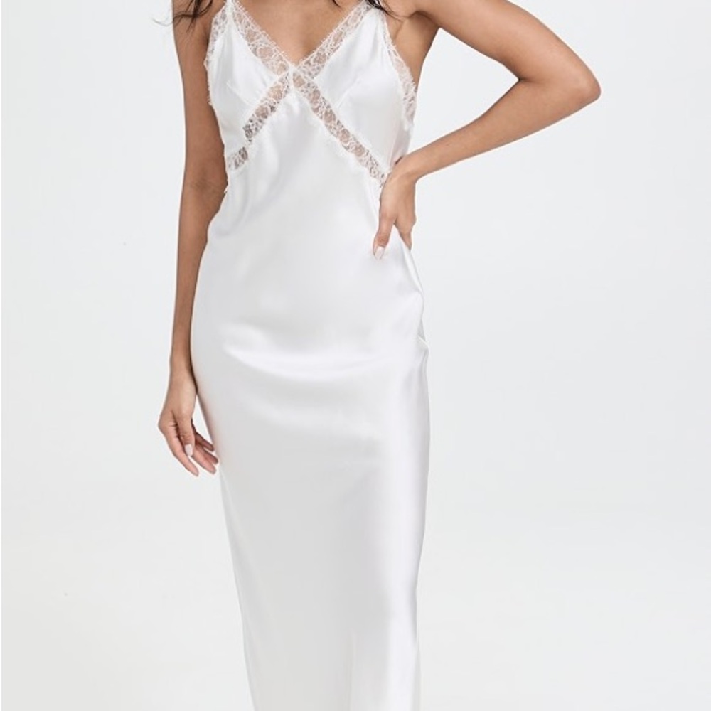 Kiki de Montparnasse Women's white Lace Inset Maxi Slip